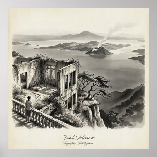 Taal-Vulkan Tagaytay Philippinen Landschaft Poster (Vorne)