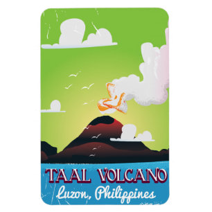 Taal-Vulkan Vulkan Philipp vintage Reiseplakat Magnet