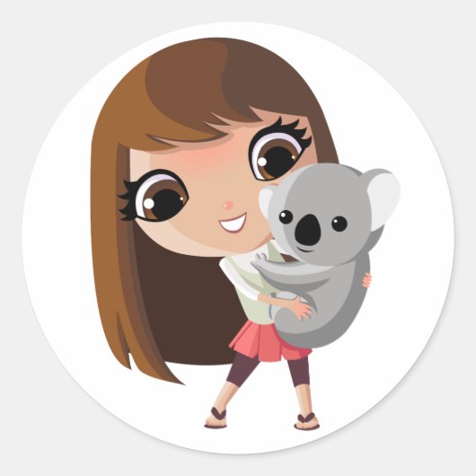 Taara und Pudding der Koala Runder Aufkleber (Vorderseite)