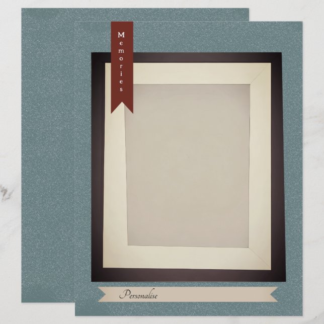 Taary Journal Blue Sepia Vintag Scrapbook (Vorne/Hinten)