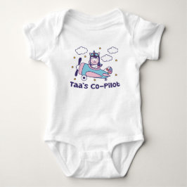 Taa's Co-Pilot - Einhorn-Flugzeug Baby Strampler