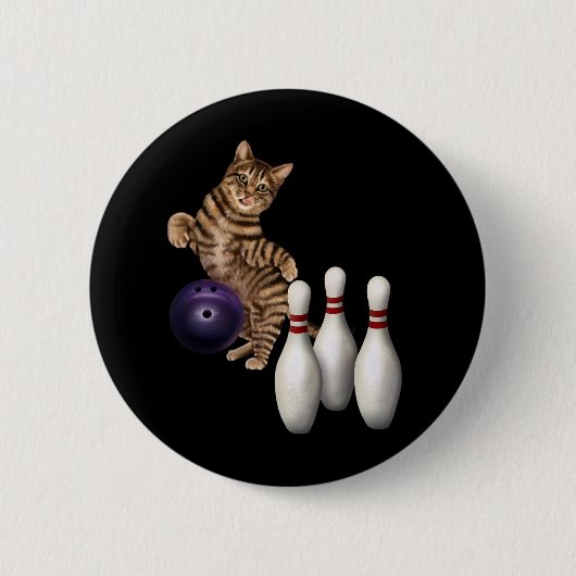 Tab Funny Cat Bowling Button (Vorderseite)