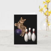 Tab Funny Cat Bowling Karte (Gelbe Blume)