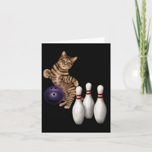 Tab Funny Cat Bowling Karte