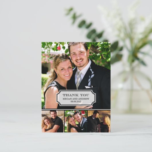 Tab Wedding Dankeschön Karte (Stehend Vorderseite)