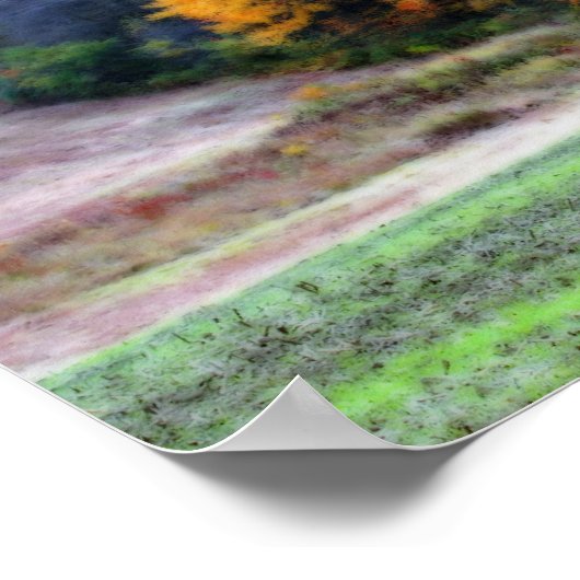 Tabak Barn Fall Foliage Art Orton Poster (Ecke)