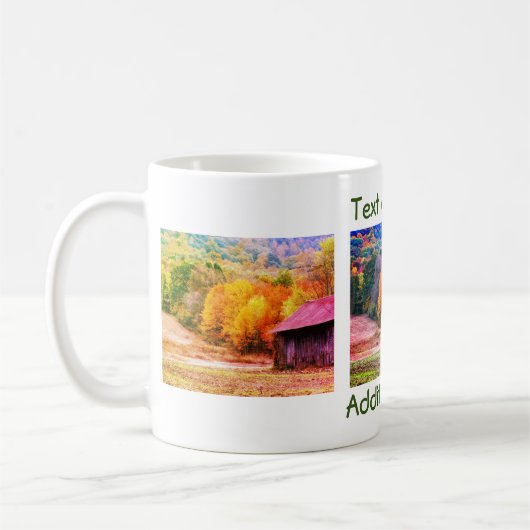 Tabak Barn Fall Foliage Naturefotografie Kaffeetasse (Links)