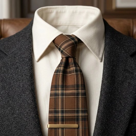 Tabakbraun Heritage Plaid Krawatte