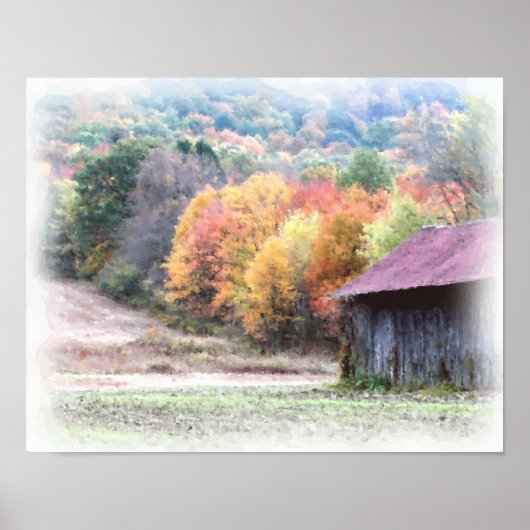 Tabakstall Fall Foliage Foto Malerei Poster (Vorne)