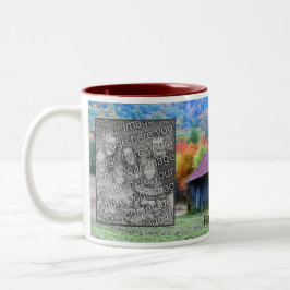 Tabakstall Herbstblättern Fügen Sie Ihr Foto hinzu Zweifarbige Tasse