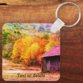 Tabakstall im Herbst Vintag Personalisiert Schlüsselanhänger (Rückseite)