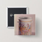 Tabaktopf, der einen Tabakwarenhändler darstellt Button (Vorne & Hinten)