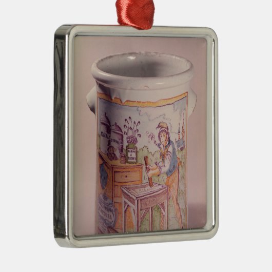 Tabaktopf, der einen Tabakwarenhändler darstellt Silbernes Ornament (Rechts)