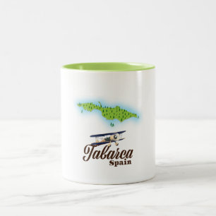 Tabarca Spanien Schöne Karte Zweifarbige Tasse