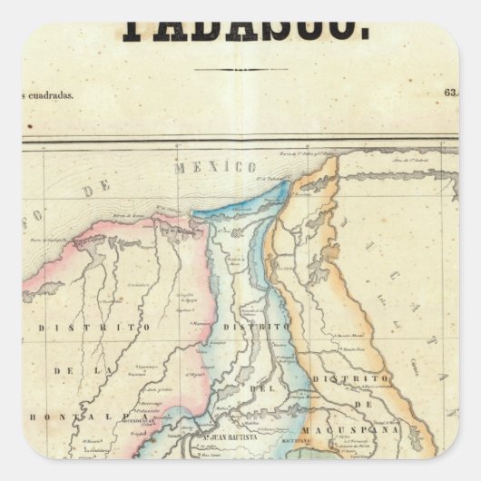 Tabasco, Mexiko Quadratischer Aufkleber (Vorderseite)