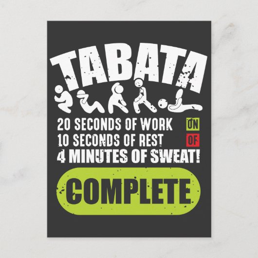 Tabata Workout Fitness Bootcamp Cardio Postkarte (Vorderseite)