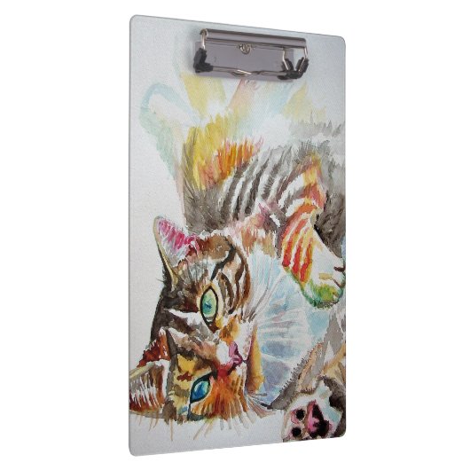 Tabbtabellen Niedlich Katzen Aquarell Notebook Klemmbrett (Rechts)