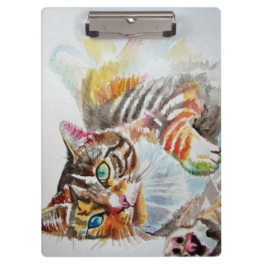 Tabbtabellen Niedlich Katzen Aquarell Notebook Klemmbrett (Vorderseite)