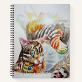 Tabbtabellen Niedlich Katzen Aquarell Notebook Notizblock (Vorderseite)