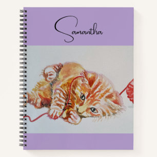 Tabbtabellen Niedlich Katzen Aquarell Notebook Notizblock