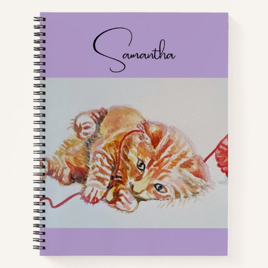 Tabbtabellen Niedlich Katzen Aquarell Notebook Notizblock (Vorderseite)