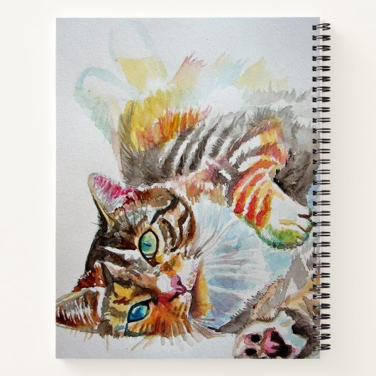 Tabbtabellen Niedlich Katzen Aquarell Notebook Notizblock (Rückseite)