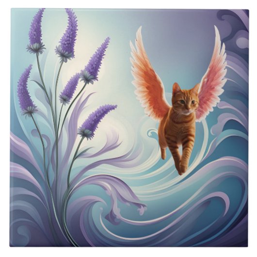 Tabby Angel Decorative Tile Fliese (Vorderseite)