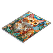 Tabby art stained glass cat colorful modern style notizblock (Linke Seite)