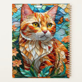 Tabby art stained glass cat colorful modern style planer (Rückseite)