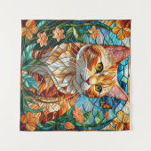 Tabby art stained glass cat colorful modern style wandteppich (Vorderseite (Horizontal))