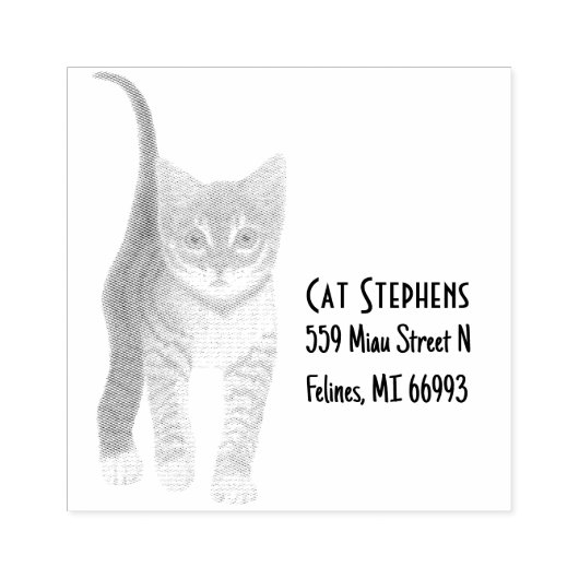 Tabby Benutzerdefiniert Holz-Briefmarke mit Text Gummistempel (Prägung)