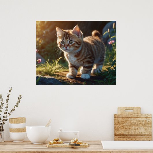 *~* TABBY Beobachtung Kätzchen 5:4 Feline Kitten Poster (Küche)