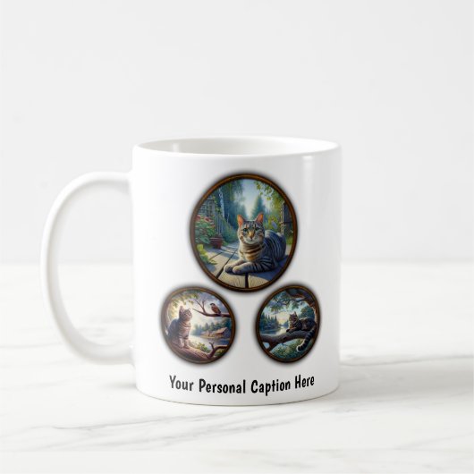 Tabby Cat 6-Image Coffee Tasse Design (Links)