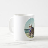 Tabby Cat am Strand Kaffeetasse (Vorderseite Links)