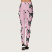 Tabby Cat Animal Black and Pink Leggings (Rückseite)
