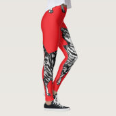Tabby Cat Animal Black and Red Girls Leggings (Rechts)