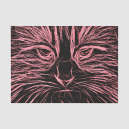 Tabby Cat Art Design Rosa Schwarzes Deko Seidenpapier