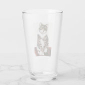 Tabby Cat Art Moggie Kitty Glas (Rückseite)