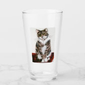 Tabby Cat Art Moggie Kitty Glas (Vorderseite)