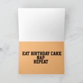 TABBY CAT ART NICKERCHEN, ESSEN CAKE, GEBURTSKARTE KARTE (Innenseite)