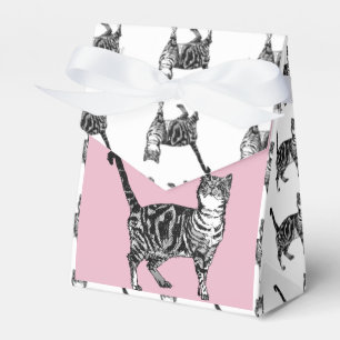 Tabby Cat Art pink Geburtstagsparty Cake Gefallen  Geschenkschachtel