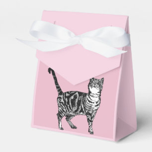 Tabby Cat Art pink Geburtstagsparty Cake Gefallen Geschenkschachtel