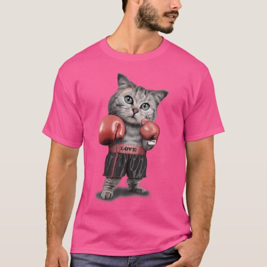 Tabby Cat As Boxing Champion Boxer T-Shirt (Vorderseite)
