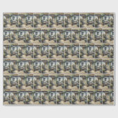 Tabby Cat Auf der alten Bank Geschenkpapier (Flach)