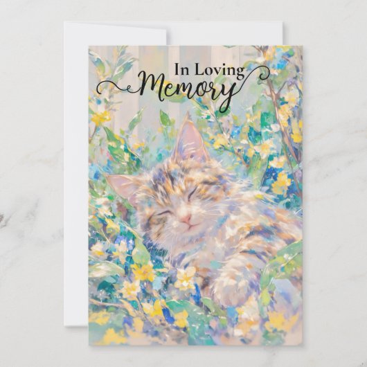 Tabby Cat Beileid Card Einladung (Vorderseite)