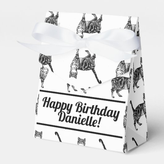 Tabby Cat Black Birthday Cats Cake Fevor Box Geschenkschachtel (Vorderseite)