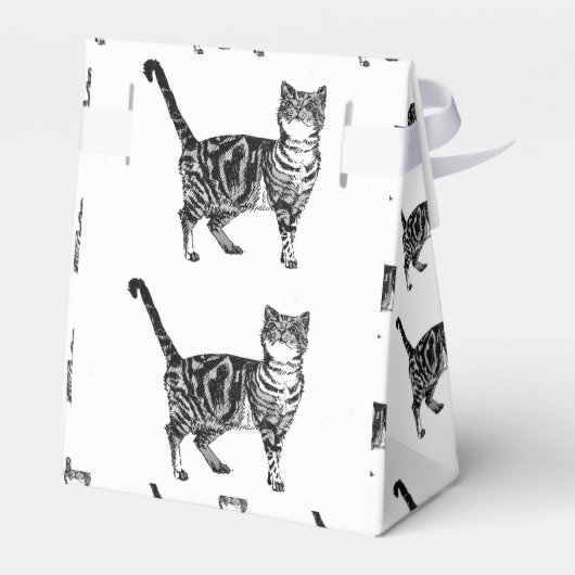 Tabby Cat Black Birthday Cats Cake Fevor Box Geschenkschachtel (Rückseite)