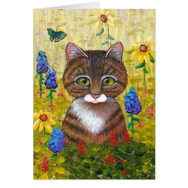 Tabby Cat Blume Blumengestein (Vorne)