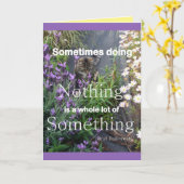 Tabby Cat & Blume Niedliche Quote Katzen bekommen  Karte (Gelbe Blume)