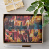 Tabby Cat Boho Yellow Blue Frische Pasta machen Seidenpapier (Geschenk)